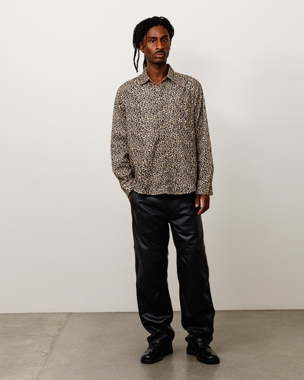 Animal Print Flannel Shirt Unisex Long Sleeve In Leopard | product-card-slider
