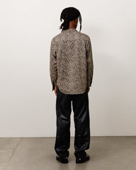 Animal Print Flannel Shirt Unisex Long Sleeve In Leopard
