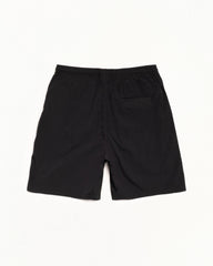 Stüssy Stock Water Short unisex in Black, classic-fit nylon swim shorts with elastic waist