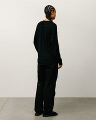 Wool LS Thermal knit in black; waffle-knit wool crewneck long sleeve by Stüssy.
