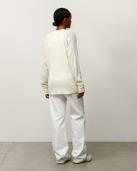 WOOL LS THERMAL knit long-sleeve crewneck in ecru waffle-knit wool by Stüssy.