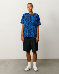 Lazy Floral Tee tee in Sport Blue, unisex short-sleeve with allover floral print