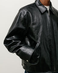 Garage Jacket Leather Mens Long Sleeve In Black