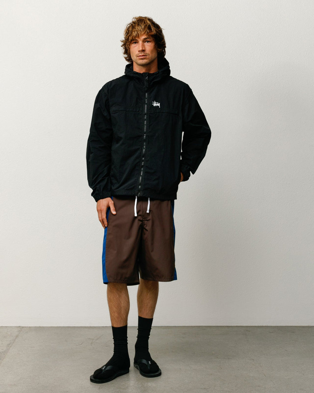 Lightweight Hooded Jacket Mens Long Sleeve In Black | product-card-slider