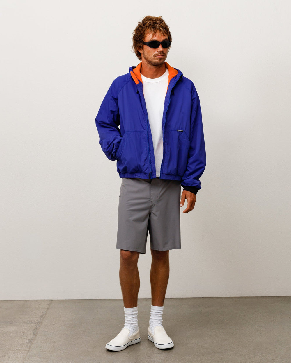 Coastline Hooded Jacket Unisex Long Sleeve In Iris | product-card-slider