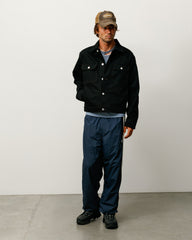 Unisex Denim Trucker Jacket in Raw Black Contrast Stitch | product-card-slider