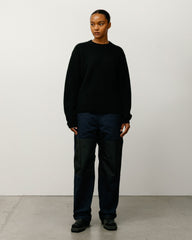 Waffle Cashmere Sweater Mens Long Sleeve In Black