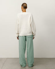Waffle Cashmere Sweater Mens Long Sleeve In Ivory