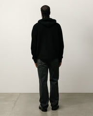 Textured Zip Hooded Sweater Mens Long Sleeve In Black