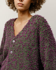 Textured Cardigan Mens Long Sleeve In Purple/green