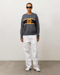 Striped Hibiscus Sweater Unisex Long Sleeve In Grey | product-card-slider