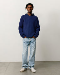 Merino Roll Neck Sweater Unisex Long Sleeve In Blue | product-card-slider