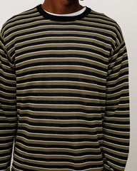 Lightweight Stripe Sweater Unisex Long Sleeve In Black