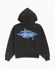 Basic Diamond Zip Hood Mens Long Sleeve In Black | hero:main:collection:new-arrivals,shirts,tops-shirts,all,tees,outerwear,denim,knits,accessories,sunglasses,hoodies,sweats,mens-hoodies-sweatshirts,shorts,pants,bottoms,crew-sweats,zip-ups,swim,sweatpants,graphics,lazy-tees,mens-swim,womens-swim,swim,basic-9twenty,button-ups,jerseys,thermals,shorts,trunks,cargos,denim-jeans,bottoms,bags,belts,wearables,gear,footwear,button-ups,basic-tops,jerseys, | product-card-slider