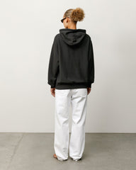 Lightweight Terry Hoodie Unisex Long Sleeve In Black