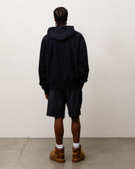Plaid Lined Zip Hood Unisex Long Sleeve In Black
