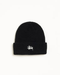 Basic Stüssy Cuff Beanie in Black | hero:main:collection:new-arrivals,shirts,tops-shirts,all,tees,outerwear,denim,knits,accessories,sunglasses,hoodies,sweats,mens-hoodies-sweatshirts,shorts,pants,bottoms,crew-sweats,zip-ups,swim,sweatpants,graphics,lazy-tees,mens-swim,womens-swim,swim,basic-9twenty,button-ups,jerseys,thermals,shorts,trunks,cargos,denim-jeans,bottoms,bags,belts,wearables,gear,footwear,button-ups,basic-tops,jerseys, | product-card-slider