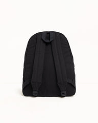 Canvas Backpack Accessories in Black, rear view with padded straps and top carry loop