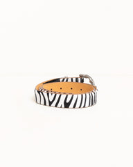 Bamboo Buckle Belt Accessories In Hairy Zebra Pattern | product-card-slider