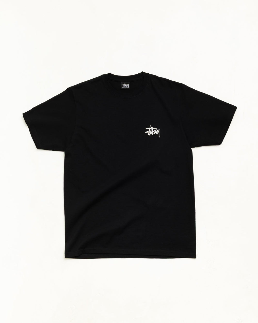 Basic Stüssy Tee unisex short-sleeve cotton in black | product-card-slider