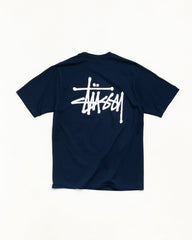Basic Stüssy Tee Unisex Short Sleeve in Navy Blue | hero:main:collection:new-arrivals,shirts,tops-shirts,all,tees,outerwear,denim,crew-sweats,knits,accessories,sunglasses,hoodies,sweats,mens-hoodies-sweatshirts,shorts,pants,bottoms,basic-stussy-sweats,basic-stussy-tees, | product-card-slider