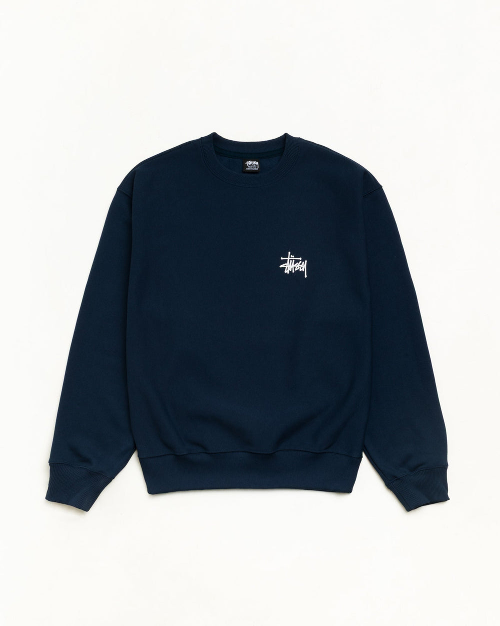 Basic Stüssy Crew unisex fleece sweatshirt in navy | product-card-slider