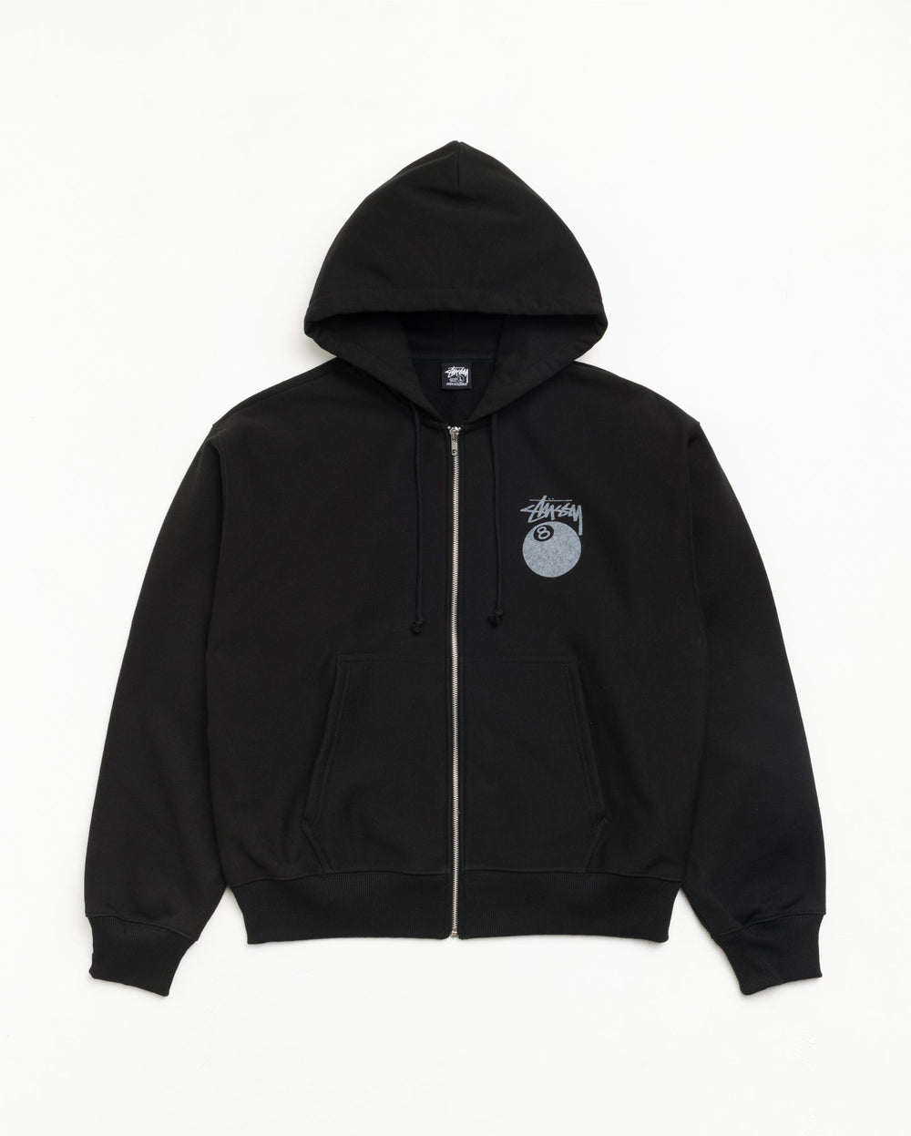 8 Ball Zip Hood Unisex Long Sleeve In Black | hero:main:collection:new-arrivals,shirts,tops-shirts,all,tees,outerwear,denim,knits,accessories,sunglasses,hoodies,sweats,mens-hoodies-sweatshirts,shorts,pants,bottoms,crew-sweats,zip-ups,swim,sweatpants,graphics,lazy-tees,swim,basic-9twenty,button-ups,shorts,cargos,denim-jeans,bottoms,bags,belts,wearables,gear,footwear,button-ups,basic-tops,jerseys,big-ol,classics,slim,jackets,all, | product-card-slider