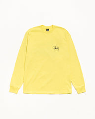Basic Stussy Ls Tee Mens Long Sleeve In Lemon | product-card-slider