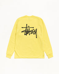 Basic Stussy Ls Tee Mens Long Sleeve In Lemon | hero:main:collection:new-arrivals,shirts,tops-shirts,all,tees,outerwear,denim,crew-sweats,knits,accessories,sunglasses,hoodies,sweats,mens-hoodies-sweatshirts,shorts,pants,bottoms,basic-stussy-sweats,basic-stussy-tees, | product-card-slider