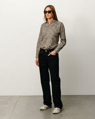 Stüssy Animal Print Flannel Shirt in Leopard, unisex long-sleeve cotton