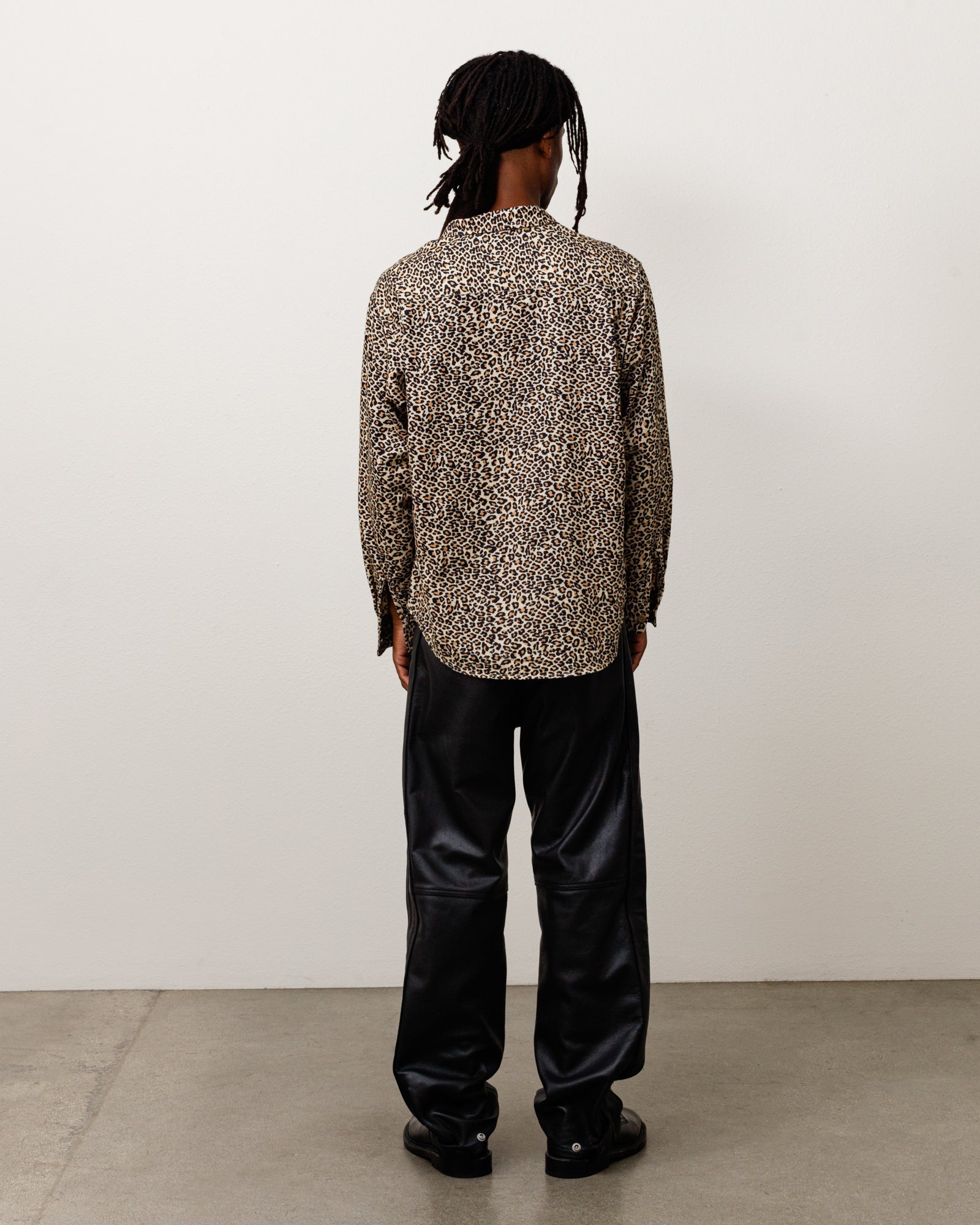 Animal Print Flannel Shirt Unisex Long Sleeve In Leopard