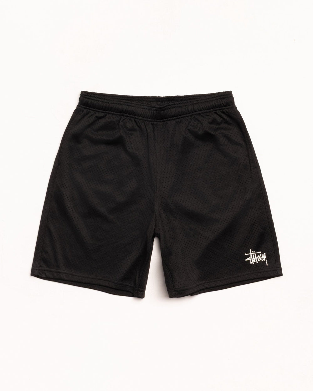 Stüssy Basic Mesh Short Men's Regular in Black | hero:main:collection:new-arrivals,shirts,tops-shirts,all,tees,outerwear,denim,knits,accessories,sunglasses,hoodies,sweats,mens-hoodies-sweatshirts,shorts,pants,bottoms,crew-sweats,zip-ups,swim,sweatpants,graphics,lazy-tees,mens-swim,womens-swim,swim,basic-9twenty,button-ups,jerseys,thermals,shorts,trunks,cargos,denim-jeans,bottoms,bags,belts,wearables,gear,footwear,button-ups,basic-tops,jerseys, | product-card-slider