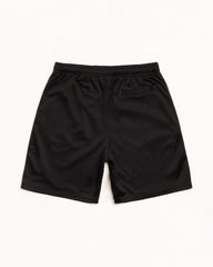Stüssy Basic Mesh Short in Black, breathable double-layer mesh with elastic waist and rear welt pocket