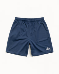 Basic Mesh Short in Navy, men's regular fit mesh shorts with Stüssy logo | hero:main:collection:graphics,lazy-tees,mens-swim,womens-swim,swim,basic-9twenty,button-ups,jerseys,thermals,shorts,trunks,cargos,denim-jeans,bottoms,bags,belts,wearables,gear,footwear,new-arrivals,shirts,tops-shirts,all,tees,outerwear,denim,knits,accessories,sunglasses,hoodies,sweats,mens-hoodies-sweatshirts,shorts,pants,bottoms | product-card-slider
