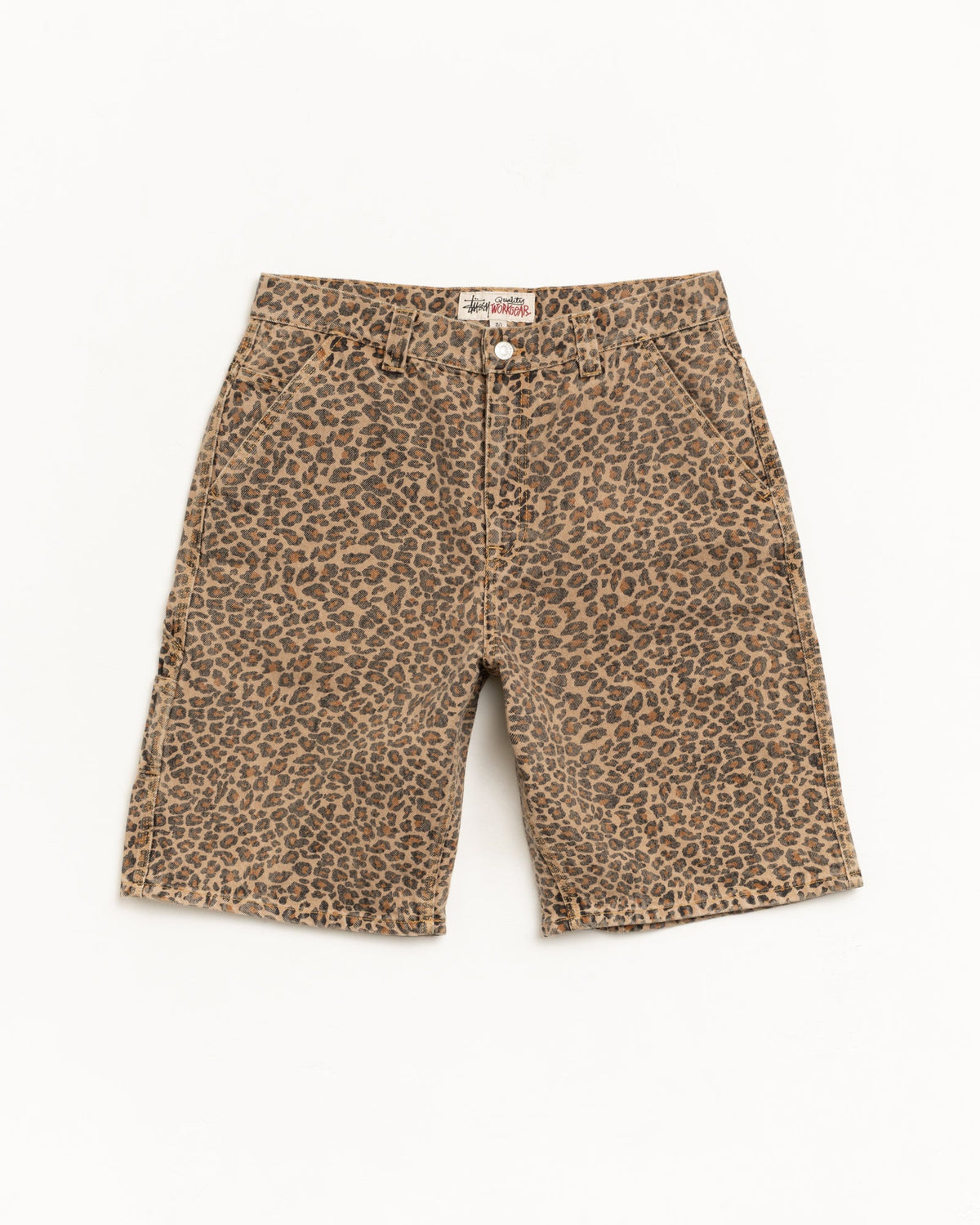 Work Short Vintage Wash Mens Regular In Leopard | hero:main:collection:new-arrivals,shirts,tops-shirts,all,tees,outerwear,denim,knits,accessories,sunglasses,hoodies,sweats,mens-hoodies-sweatshirts,shorts,pants,bottoms,denim-jeans, | product-card-slider