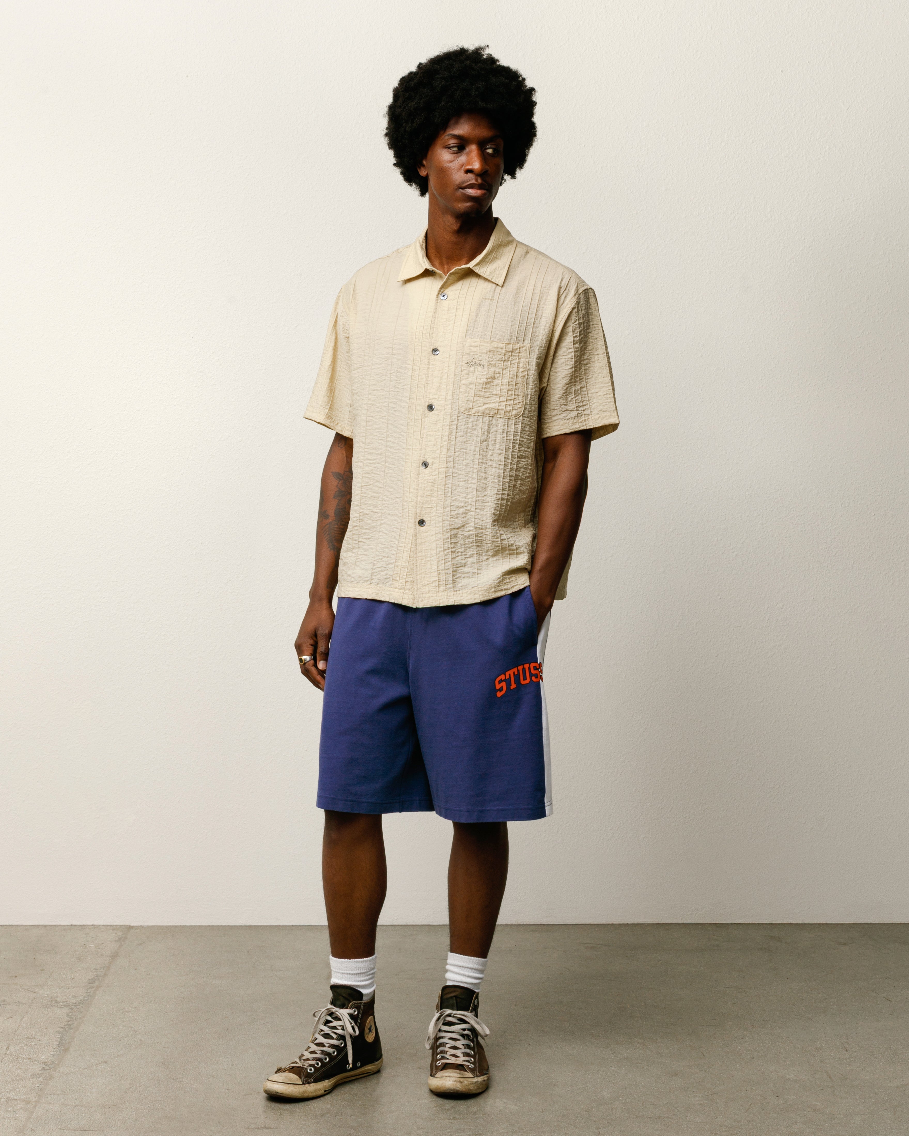 Stripe Jersey Short Mens Regular In Blue