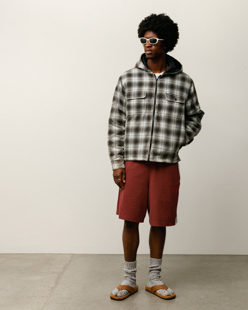 Stripe Jersey Short Mens Regular In Burgundy | product-card-slider