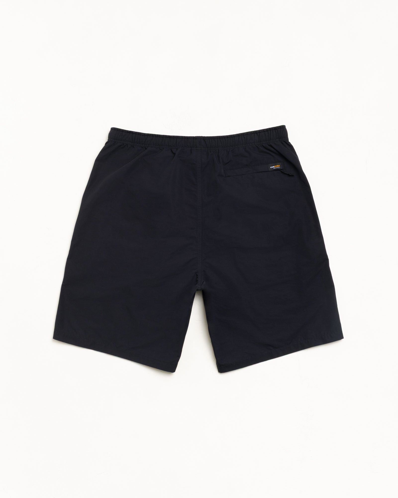 Transit Short unisex in black CORDURA nylon-cotton with elastic waist and rear zip pocket