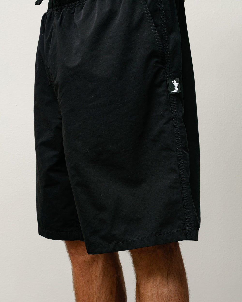 Transit Short shorts in black CORDURA nylon-cotton with elastic waist and side pockets