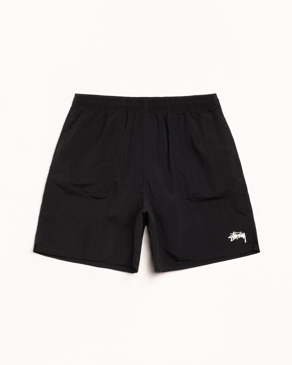 Stüssy Stock Water Short unisex shorts in Black | hero:main:collection:new-arrivals,shirts,tops-shirts,all,tees,outerwear,denim,knits,accessories,sunglasses,hoodies,sweats,mens-hoodies-sweatshirts,shorts,pants,bottoms,crew-sweats,zip-ups,swim,sweatpants,graphics,lazy-tees,mens-swim,womens-swim,swim,basic-9twenty,button-ups,jerseys,thermals,shorts,trunks,cargos,denim-jeans,bottoms,bags,belts,wearables,gear,footwear,button-ups,basic-tops,jerseys, | product-card-slider