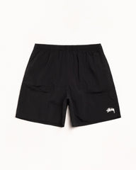 Stüssy Stock Water Short unisex shorts in Black | hero:main:collection:new-arrivals,shirts,tops-shirts,all,tees,outerwear,denim,knits,accessories,sunglasses,hoodies,sweats,mens-hoodies-sweatshirts,shorts,pants,bottoms,crew-sweats,zip-ups,swim,sweatpants,graphics,lazy-tees,mens-swim,womens-swim,swim,basic-9twenty,button-ups,jerseys,thermals,shorts,trunks,cargos,denim-jeans,bottoms,bags,belts,wearables,gear,footwear,button-ups,basic-tops,jerseys, | product-card-slider