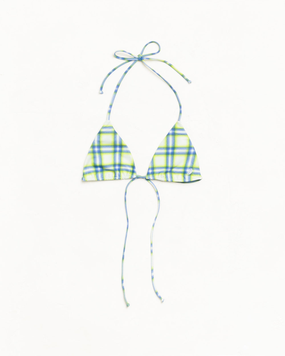 Triangle Bikini Top Womens Sleeveless In Green Plaid | hero:main:collection:new-arrivals,shirts,tops-shirts,all,tees,outerwear,denim,knits,accessories,sunglasses,hoodies,sweats,mens-hoodies-sweatshirts,shorts,pants,bottoms,crew-sweats,zip-ups,swim,sweatpants,graphics,lazy-tees,mens-swim,womens-swim,swim,basic-9twenty,button-ups,jerseys,thermals,shorts,trunks,cargos,denim-jeans,bottoms,bags,belts,wearables,gear,footwear,button-ups,basic-tops,jerseys, | product-card-slider