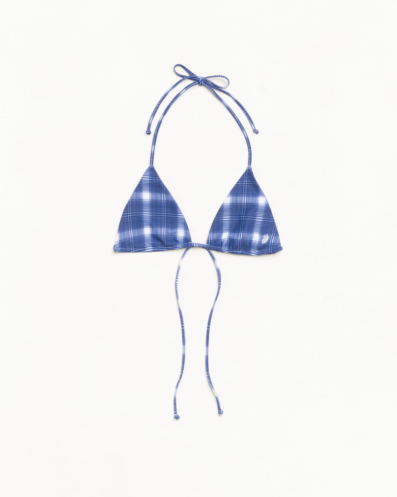 Triangle Bikini Top Womens Sleeveless In Navy Plaid | hero:main:collection:new-arrivals,shirts,tops-shirts,all,tees,outerwear,denim,knits,accessories,sunglasses,hoodies,sweats,mens-hoodies-sweatshirts,shorts,pants,bottoms,crew-sweats,zip-ups,swim,sweatpants,graphics,lazy-tees,mens-swim,womens-swim,swim,basic-9twenty,button-ups,jerseys,thermals,shorts,trunks,cargos,denim-jeans,bottoms,bags,belts,wearables,gear,footwear,button-ups,basic-tops,jerseys, | product-card-slider