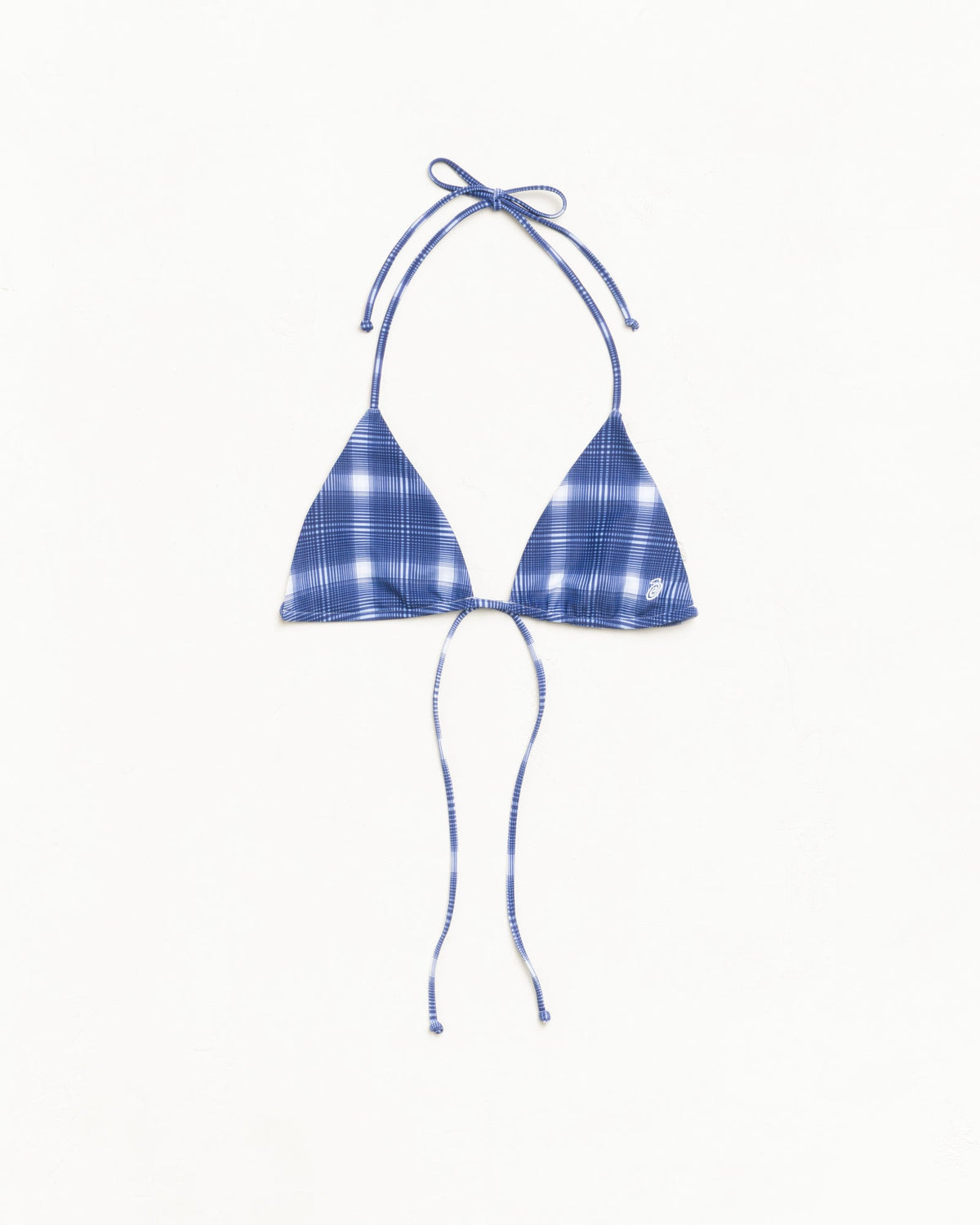 Triangle Bikini Top Womens Sleeveless In Navy Plaid | hero:main:collection:new-arrivals,shirts,tops-shirts,all,tees,outerwear,denim,knits,accessories,sunglasses,hoodies,sweats,mens-hoodies-sweatshirts,shorts,pants,bottoms,crew-sweats,zip-ups,swim,sweatpants,graphics,lazy-tees,mens-swim,womens-swim,swim,basic-9twenty,button-ups,jerseys,thermals,shorts,trunks,cargos,denim-jeans,bottoms,bags,belts,wearables,gear,footwear,button-ups,basic-tops,jerseys, | product-card-slider