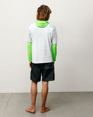 Coastal Board Short Unisex Regular In Black, back view on model