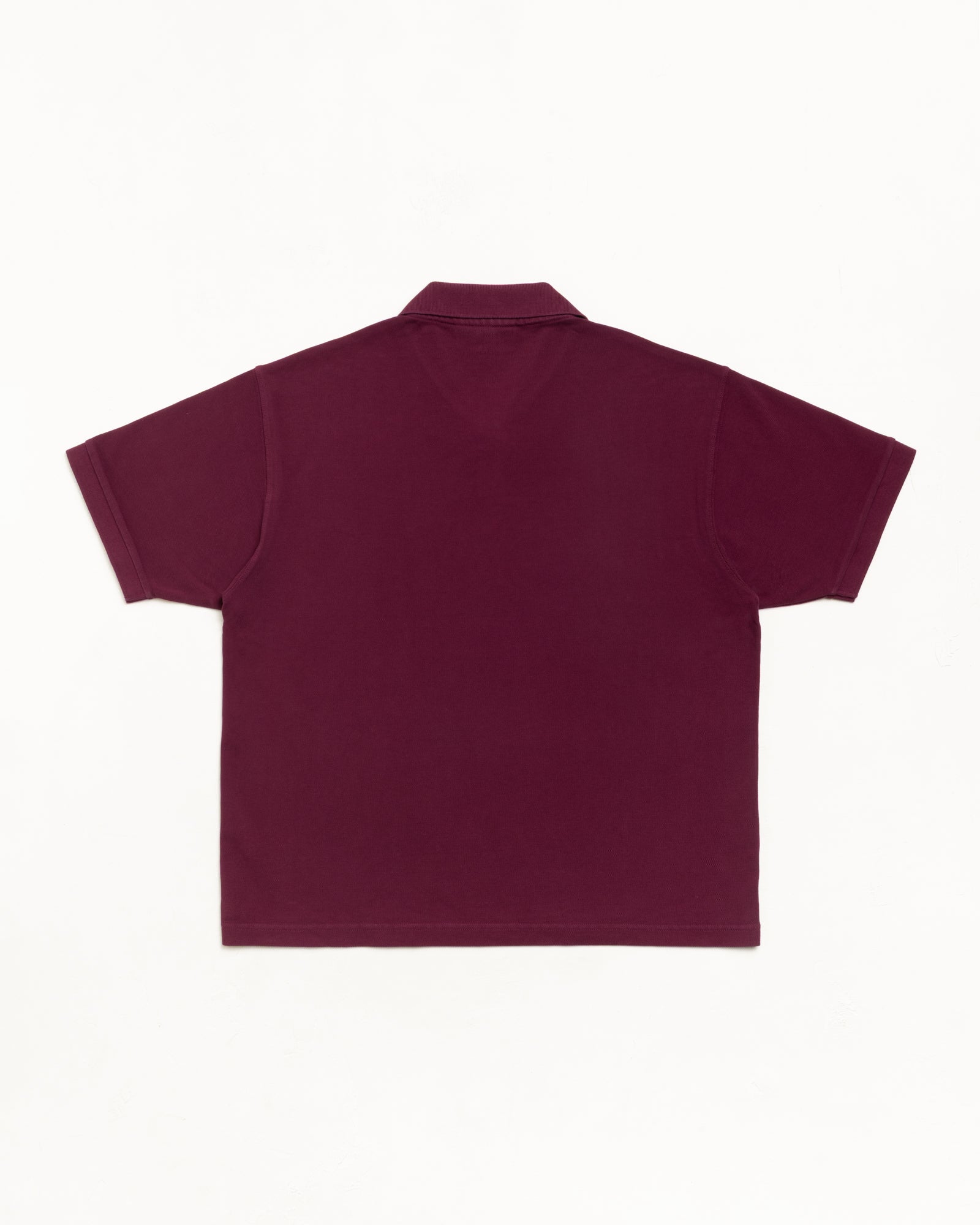Classic Pique Polo polo in Plum, midweight cotton pique back view.