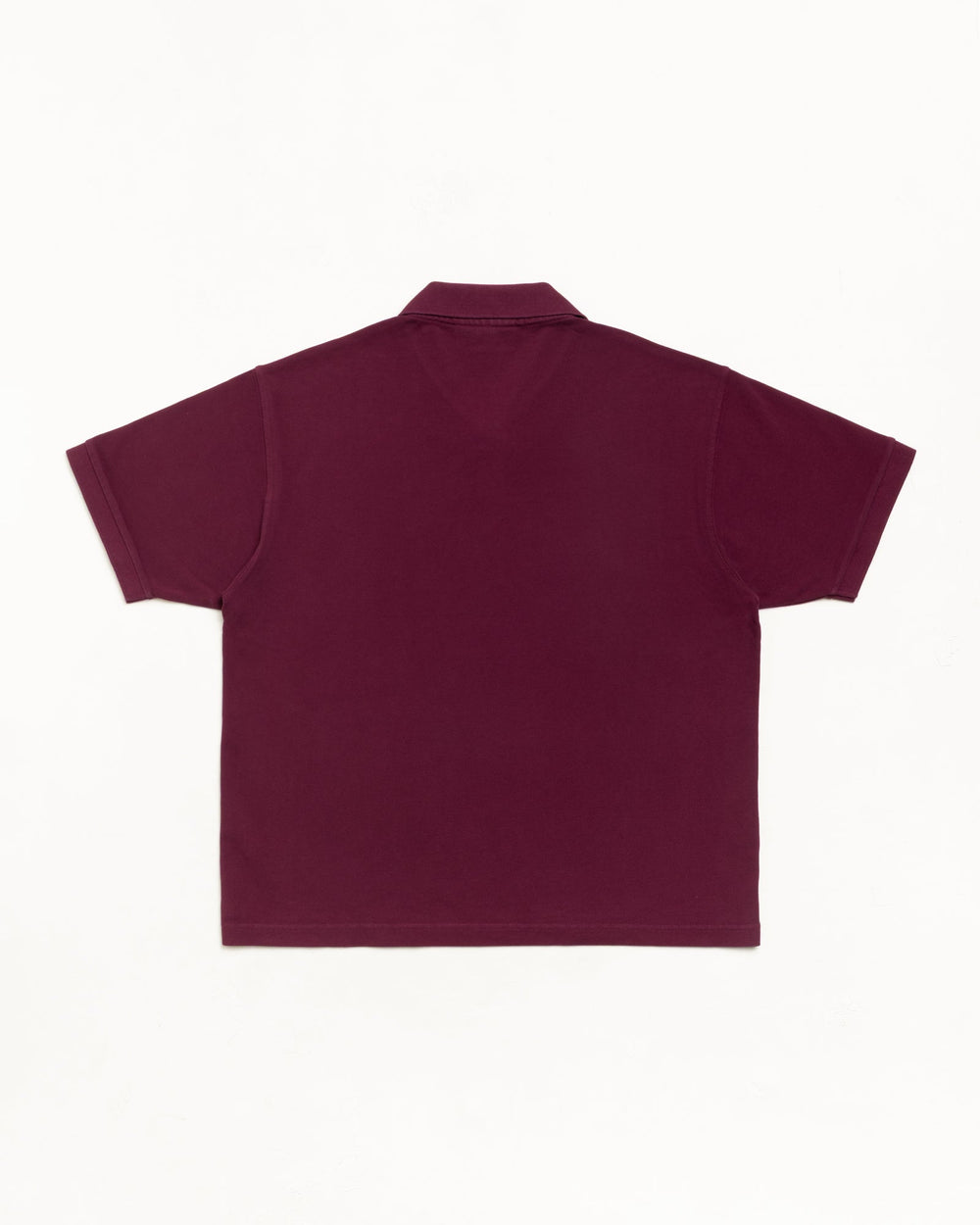 Classic Pique Polo polo in Plum, midweight cotton pique back view.