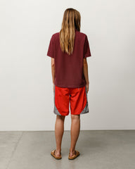 Classic Pique Polo shirt in the color Plum, cotton pique, short sleeve, back view
