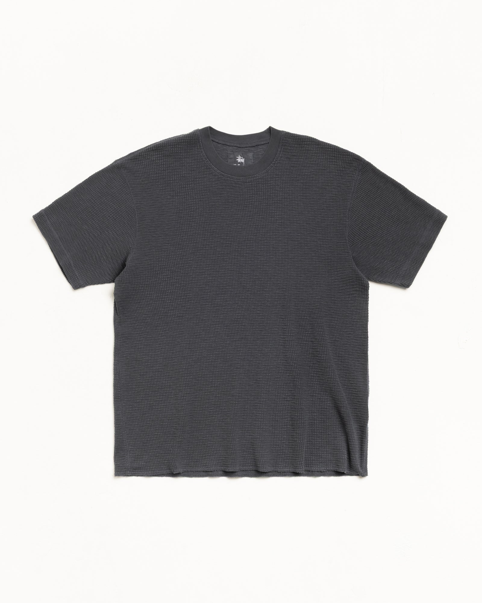Pigment Dyed SS Thermal Tee in Faded Black | hero:main:collection:new-arrivals,shirts,tops-shirts,all,tees,outerwear,denim,knits,accessories,sunglasses,hoodies,sweats,mens-hoodies-sweatshirts,shorts,pants,bottoms,crew-sweats,zip-ups,swim,sweatpants,graphics,lazy-tees,mens-swim,womens-swim,swim,basic-9twenty,button-ups,jerseys,thermals,shorts,trunks,cargos,denim-jeans,bottoms,bags,belts,wearables,gear,footwear,button-ups,basic-tops,jerseys, | product-card-slider