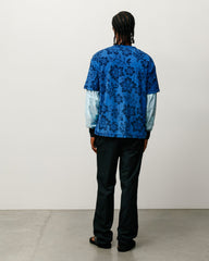 Stüssy Lazy Floral Tee in Sport Blue, relaxed unisex cotton T-shirt with allover floral print